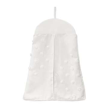 Sweet Jojo Designs Boho Dot Baby Boy Girl Nursery Crib Bedding Set - 4 pieces - Ivory Beige Cream Off White Bohemian Shabby Chic Modern Luxury Farmhouse Geometric Pom Pom Tufted Minimalist Neutral