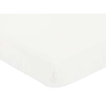 Sweet Jojo Designs Boho Dot Baby Boy Girl Nursery Crib Bedding Set - 4 pieces - Ivory Beige Cream Off White Bohemian Shabby Chic Modern Luxury Farmhouse Geometric Pom Pom Tufted Minimalist Neutral