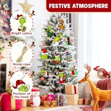 Wooden Christmas Tree Ornaments - 24 Unique Designs for Holiday Cheer