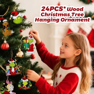 Wooden Christmas Tree Ornaments - 24 Unique Designs for Holiday Cheer