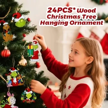 Wooden Christmas Tree Ornaments - 24 Unique Designs for Holiday Cheer