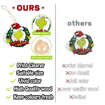 Wooden Christmas Tree Ornaments - 24 Unique Designs for Holiday Cheer