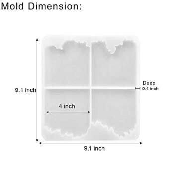 RESINWORLD Resin Coaster Molds | Unique Wave-Shape Silicone Molds for Epoxy Resin Art