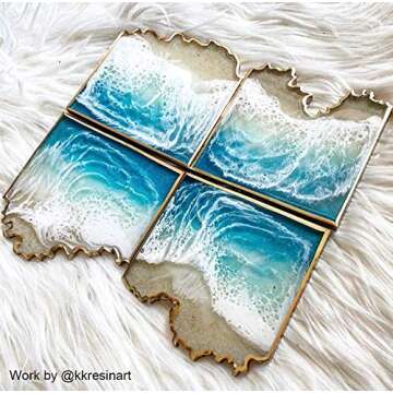 RESINWORLD Silicone Coaster Molds for Unique Resin Art