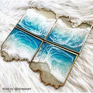 RESINWORLD Silicone Coaster Molds for Unique Resin Art