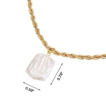 Itcoery Women’s Baroque Pearl Gold Plated Necklace
