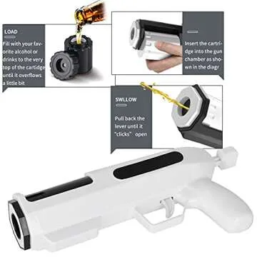 Bestbase Alcohol Shot Gun - Load Your Favorite Alcohol, Aim, Shoot And Drink, Alcohol Gun Shooter Alcohol Gifts for Bachelor Party, Epic Shot Party Bubbly Blaster Champagne Gun