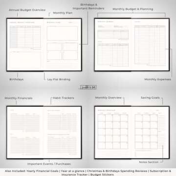 Scribble & Dot® Budget Planner - Designed to help you Mindfully Plan and Manage your Finances. Goals, Financial Planning, Bill & Budget Trackers, Monthly Overviews, Spending Trackers & Much More