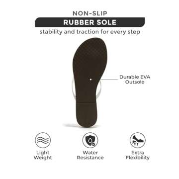 Project Cloud Flip flops for Women - Memory Foam Flats Slippers for Women 2025 - Vegan Leather Women Slippers & Womens Sandals Beach Essentials Slides for Women Footwear (Foundations, White, 11)