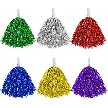 baotongle 12 PCS Cheerleading Squad Spirited Fun Poms Pompoms Cheer Costume Accessory for Party Danc...