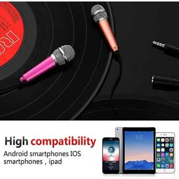 2PCS Mini Microphone,Singing Mic Equipment,Beautiful Vocal Quality,Mini Type Space Saving,3.5mm Audio Connector,Suitable for iPhone, Laptop,Android.