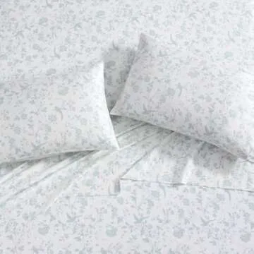 Laura Ashley Queen Sheets: Soft Cotton Sateen Bedding Set