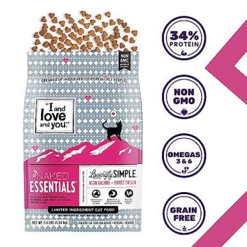 I and love and you Lovingly Simple Dry Cat Food - Salmon + Sweet Potato - Limited Ingredients, Allergy Friendly, No Fillers, Grain Free, 3.4lb Bag