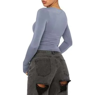 Y2K Long Sleeve Fashion Tee for Women - Chic Slim Fit