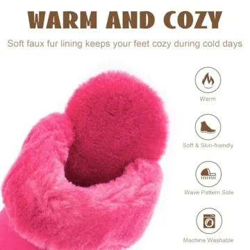 OOW Fuzzy Platform Slippers Cozy for Women in Pink