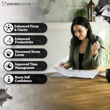 Panda Planner 2025 Undated Weekly Planner, Weekly To Do List Notebook with Habit Tracker - 8” x 11”, 53 Weeks - Undated Planner with Daily, Weekly & Monthly Overview for Home, School & Office - Black