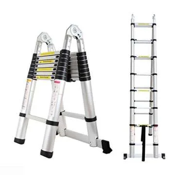 Bowoshen 16.5ft Telescoping Ladder Portable and Safe