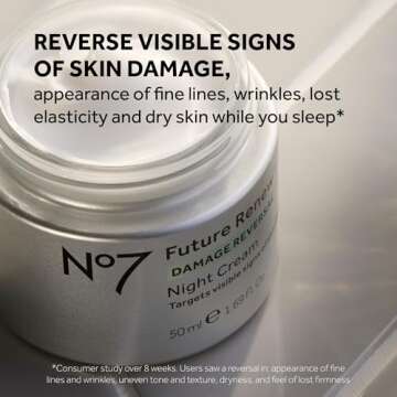 No7 Future Renew Damage Reversal Night Cream - Hydrating Face Moisturizer & Firming Cream to Reverse...