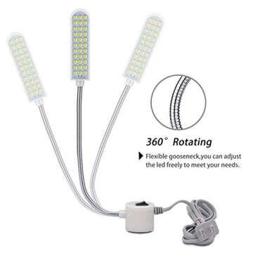 harmiey Sewing Machine Light (36LED) Gooseneck Work Light with Magnetic Mounting Base, White Soft Li...