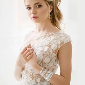 Elegant FIBO STEEL Rhinestone Stretch Bracelets Set