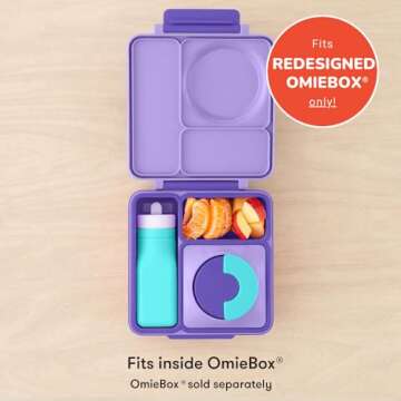 Omie OmieBox Reusable Silicone Water Bottle - 8.7 oz, Straw Top, BPA-Free & Phthalate-Free, Leak-Pro...