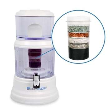 ZENWATER Gravity Water Filter System - Portable Countertop Water Filter System - Alkaline Water Filter System - 4 Gallon