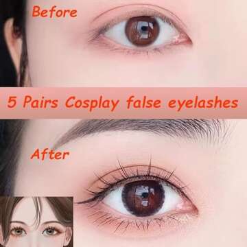 LASGOOS Fake Eyelashes Natural Look False Eye Lashes Daily Strip Cross Clear Band 6-12mm Cross Lashes Invisible Thin band Cute Lash for Wedding Daily Work Eye Makeup 5 Pairs