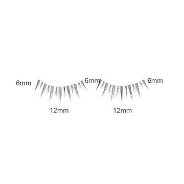 LASGOOS Fake Eyelashes Natural Look False Eye Lashes Daily Strip Cross Clear Band 6-12mm Cross Lashes Invisible Thin band Cute Lash for Wedding Daily Work Eye Makeup 5 Pairs
