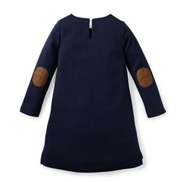 Hope & Henry Girls' Long Sleeve Quilted Ponte Riding Dress, 2T, Navy