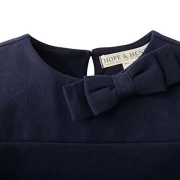 Hope & Henry Girls' Long Sleeve Quilted Ponte Riding Dress, 2T, Navy