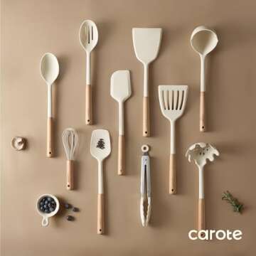 CAROTE 10PCS Utensils Set for Nonstick Cookware