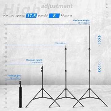 Neewer Photography Light Stand, 3-6.6ft/92-200cm Adjustable Sturdy Tripod Stand for Reflectors, Soft...