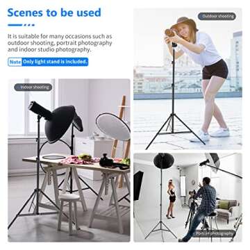 Neewer Photography Light Stand, 3-6.6ft/92-200cm Adjustable Sturdy Tripod Stand for Reflectors, Softboxes, Lights, Umbrellas, Load Capacity: 17.6lb/8kg