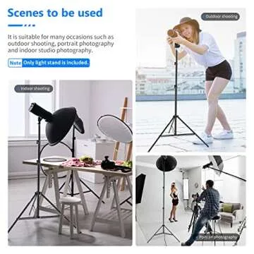 Neewer Photography Light Stand, 3-6.6ft/92-200cm Adjustable Sturdy Tripod Stand for Reflectors, Softboxes, Lights, Umbrellas, Load Capacity: 17.6lb/8kg