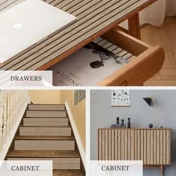 HLNIUC Brown Faux Wood Slat Wallpaper 17”x118”Peel And Stick wood Panel Grain PAPEL Para Pared Decorative Room Paper Wooden Texture Wall Paper Wood Look PVC Vinyl Contact Paper for Living Room Bedroom