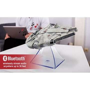 STAR WARS Millenium Falcon Bluetooth Speaker Portable Wireless Crystal Clear for Home, Travel, Outdoor, Rechargeable, Compatible with iPhone Samsung