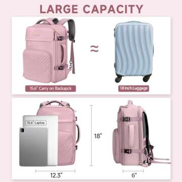 Airline Approved Carry on Luggage Backpack with a Toiletry Bag, Travel Essentials, College Backpack ...