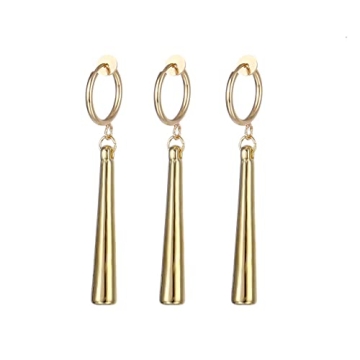 3 Pcs Gold Clip On Anime Cosplay Earrings - Stylish Zoro Earrings for Everyone