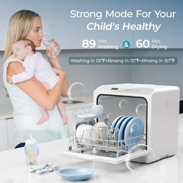 EUHOMY Portable Mini Dishwasher for Easy Cleaning