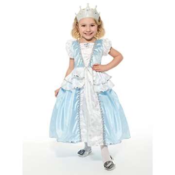 Little Adventures Princess Cinderella Dress Up Costume (Small Age 1-3) - Machine Washable Child Pretend Play and Party Dress with No Glitter
