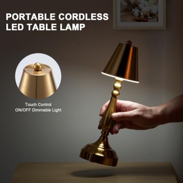 Stylish Cordless Rechargeable Table Lamp with Dimming Features