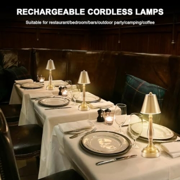 Stylish Cordless Rechargeable Table Lamp with Dimming Features