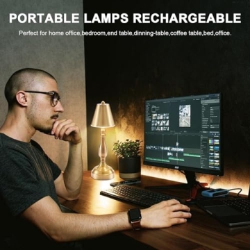 Stylish Cordless Rechargeable Table Lamp with Dimming Features