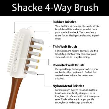 Shacke Suede & Nubuck Leather Brush Cleaner - 4 Way