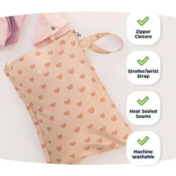 Tiny Twinkle Mess-proof Wet Bags 2 Pack Waterproof and Washable Bag for Travel storage, Stroller, Daycare, Baby Diapers, Yoga, Beach, Pool, Wet Toddler Swimsuits (Unicorn)