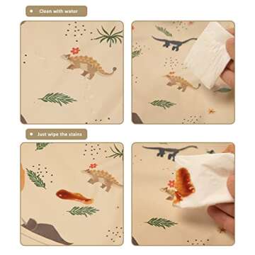 HALAA VAUVA Long Sleeve Baby Bibs for Toddlers, Waterproof, Mess Proof, Coverall, Easy Clean Outfit Baby Smock with Food Catcher Pocket for Feeding, Eating, Washable, Boys Girls Led Weaning Shirt Bib