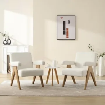 Luxurious Boucle Accent Chairs Set of 2 for Living Room