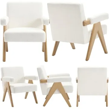 Luxurious Boucle Accent Chairs Set of 2 for Living Room