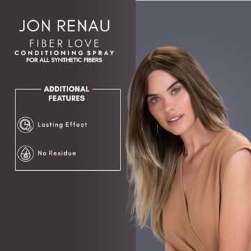 Jon Renau Fiber Love Synthetic Conditioning Spray, 8.5 oz – Leave-In Conditioner for Wigs, Toppers & Hair Extensions – Detangles, Restores Shine & Protects Synthetic Fiber