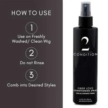 Jon Renau Fiber Love Synthetic Conditioning Spray, 8.5 oz – Leave-In Conditioner for Wigs, Toppers & Hair Extensions – Detangles, Restores Shine & Protects Synthetic Fiber